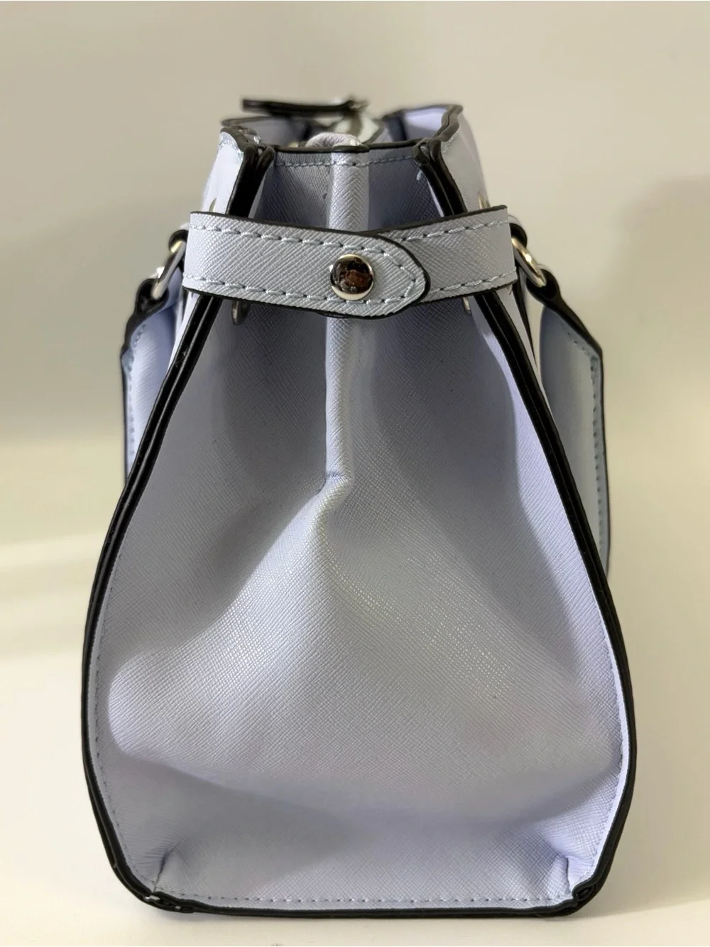 GUESS Satchel Handbag Light Blue Crossbody Purse w/ Wallet Zip Top Faux Leather